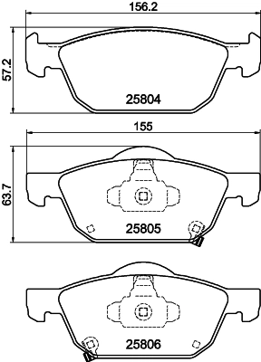 8DB355021431 HELLA Pastillas delanteras