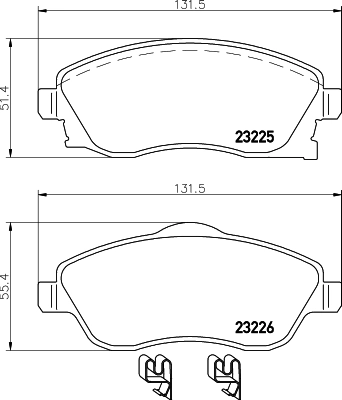 8DB355018511 HELLA Pastillas delanteras
