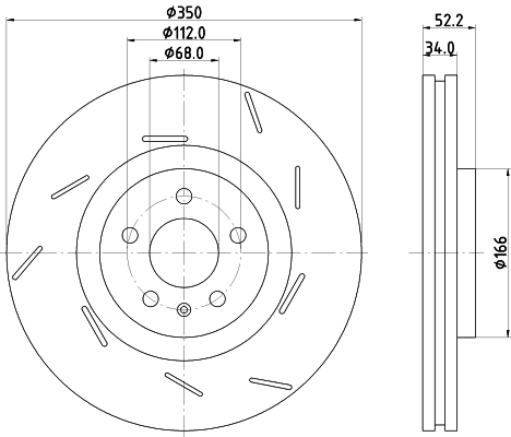 Disco de freno 95B615302 VAG