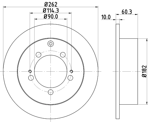 8DD355118661 HELLA Freno de disco trasero