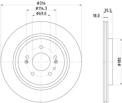 Disco de freno trasero para Hyundai Santa Fe TM, TMA