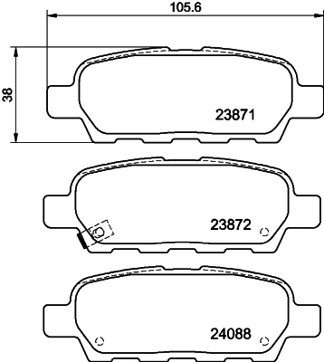 8DB355010241 HELLA Pastillas freno traseras