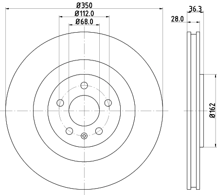 8DD355126421 HELLA Freno de disco trasero
