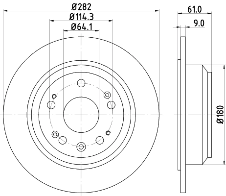 8DD355119041 HELLA Freno de disco trasero