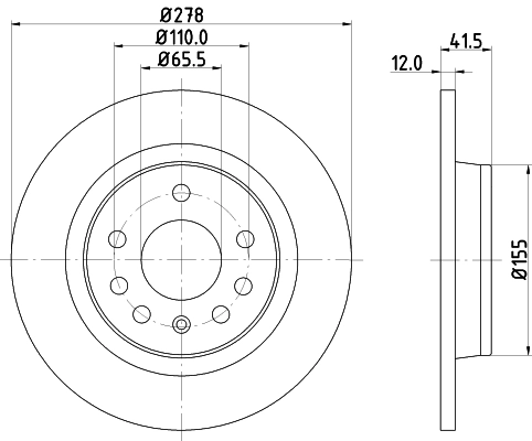 8DD355109211 HELLA Freno de disco trasero