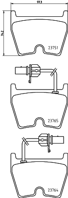 8DB355009191 HELLA Pastillas delanteras