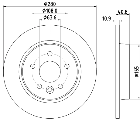 8DD355119501 HELLA Freno de disco trasero