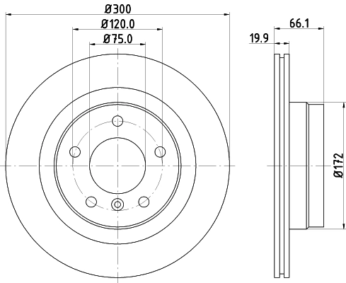 8DD355111281 HELLA Freno de disco trasero
