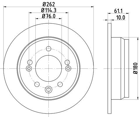 8DD355118861 HELLA Freno de disco trasero
