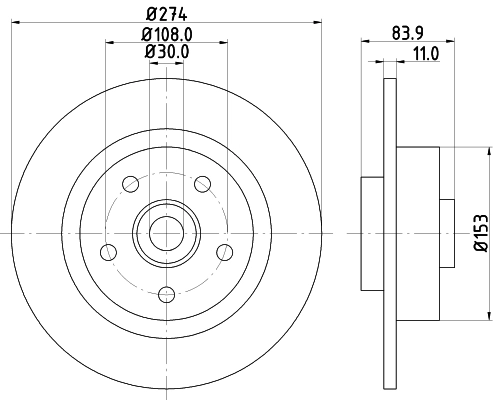 8DD355112361 HELLA Freno de disco trasero