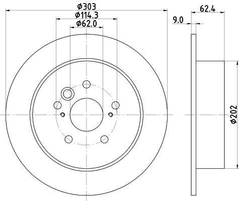 8DD355118721 HELLA Freno de disco trasero