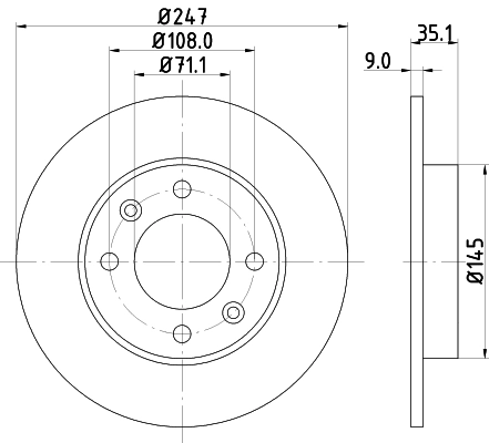 8DD355108391 HELLA Freno de disco trasero