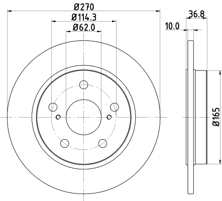 8DD355118971 HELLA Freno de disco trasero