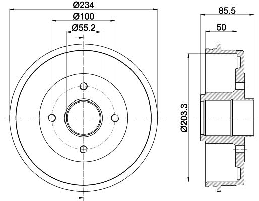 Tambor de freno trasero para Peugeot 308 SW I 4E, 4H