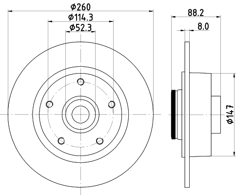 Comprar 8DD355123341 HELLA Disco de freno trasero