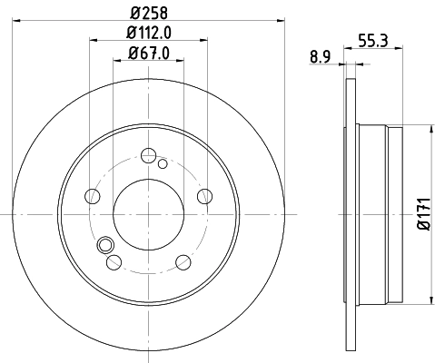 8DD355100961 HELLA Freno de disco trasero