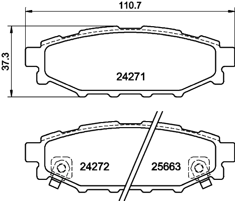 8DB355012261 HELLA Pastillas freno traseras