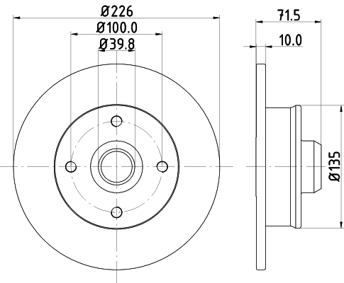 8DD355101661 HELLA Freno de disco trasero
