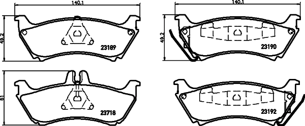 8DB355009241 HELLA Pastillas freno traseras