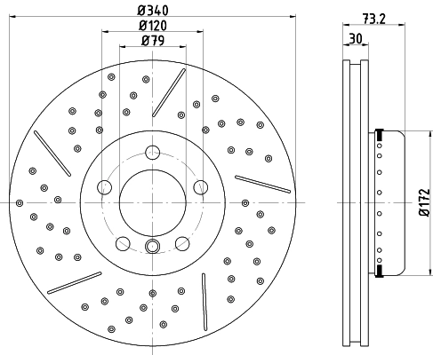 Disco de freno delantero HELLA 8DD355120821