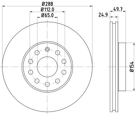 8DD355109581 HELLA Juego de reparación de frenos delanteros
