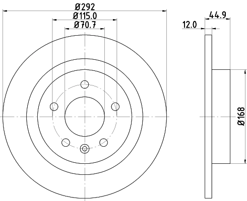8DD355116601 HELLA Freno de disco trasero