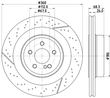 8DD355126871 HELLA Freno de disco trasero