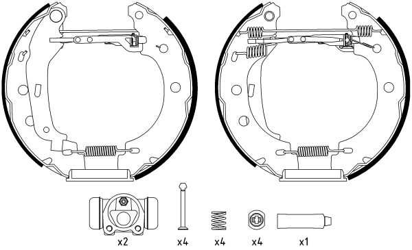 0204114856 Bosch Kit frenos, disco de tambor, con cilindros, completo 