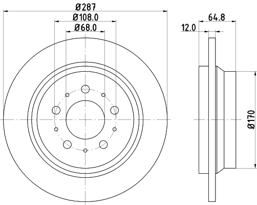 8DD355107091 HELLA Freno de disco trasero