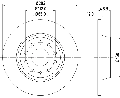 8DD355112141 HELLA Freno de disco trasero