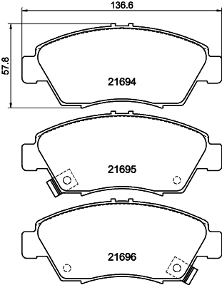 8DB355016461 HELLA Pastillas delanteras