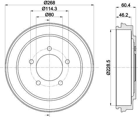 Tambor de freno trasero para Dodge Caliber SXT PM