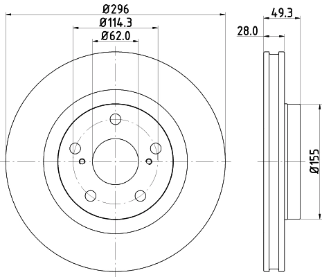 Comprar 8DD355118561 HELLA Freno de disco delantero