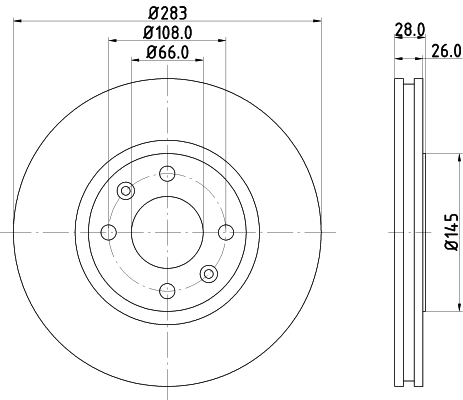 Comprar 8DD355105051 HELLA Freno de disco delantero