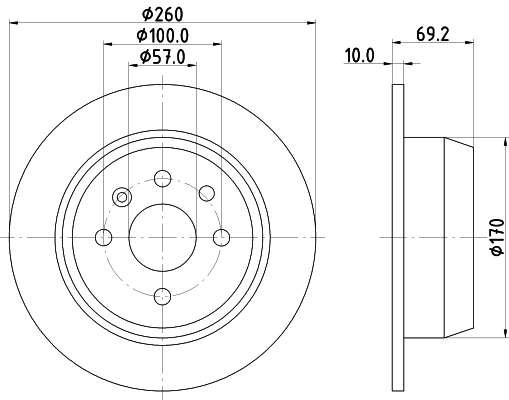 8DD355102731 HELLA Freno de disco trasero