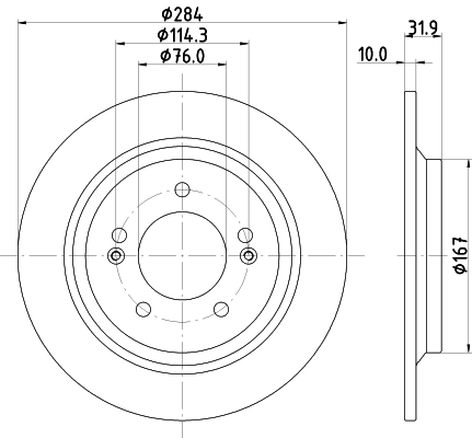 8DD355126651 HELLA Freno de disco trasero