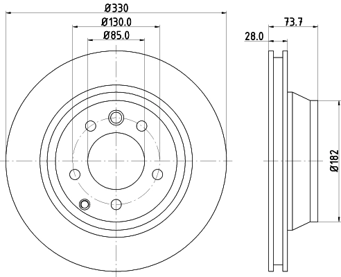 8DD355109821 HELLA Freno de disco trasero