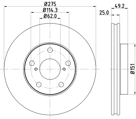 Comprar 8DD355118691 HELLA Freno de disco delantero