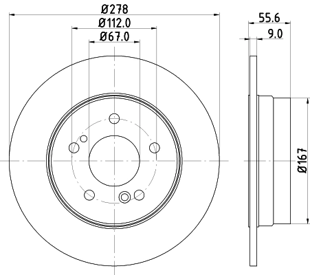 8DD355101011 HELLA Freno de disco trasero