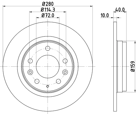 8DD355110381 HELLA Freno de disco trasero