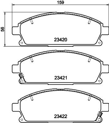 8DB355009661 HELLA Pastillas delanteras