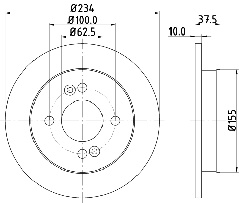 8DD355112801 HELLA Freno de disco trasero