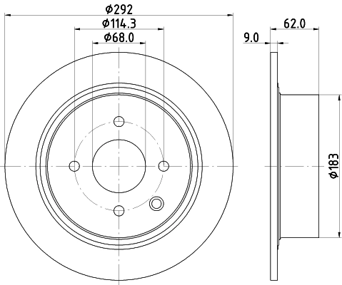 8DD355122981 HELLA Freno de disco trasero