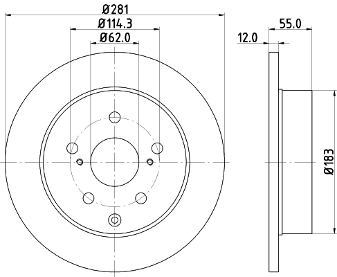 8DD355118881 HELLA Freno de disco trasero