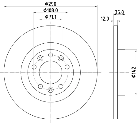 8DD355120421 HELLA Freno de disco trasero