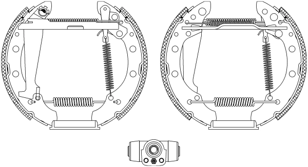 Kit frenos, disco de tambor, con cilindros, completo  para Volkswagen Passat B2 32B