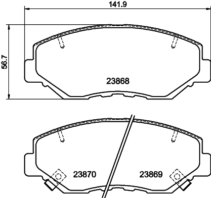 8DB355010231 HELLA Pastillas delanteras