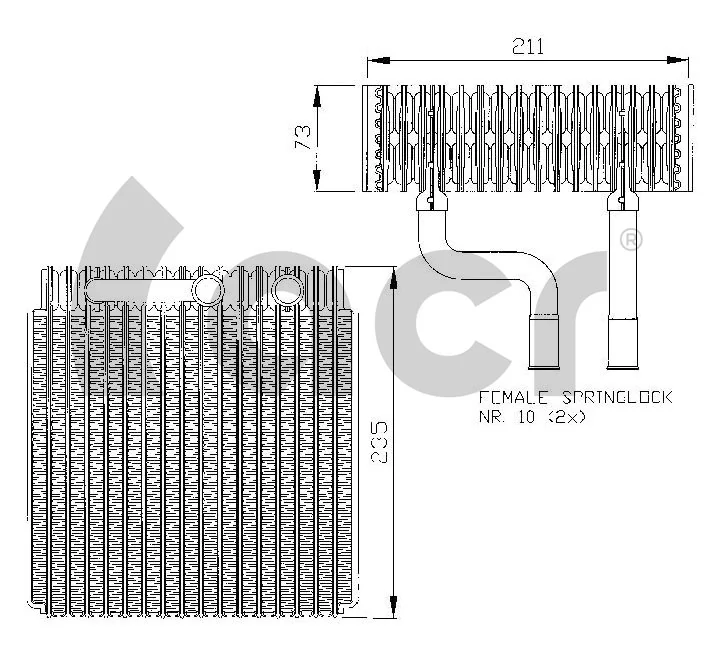 Evaporador para Ford Focus I (DFW)