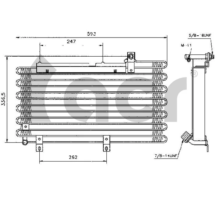 Radiador de aire acondicionado para Audi 100 C3 44, 44Q