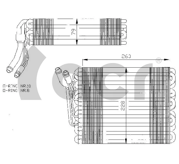 Evaporador de aire acondicionado para Volkswagen Transporter 70B, 70C, 7DB, 7DK, 70J, 70K, 7DC, 7DJ